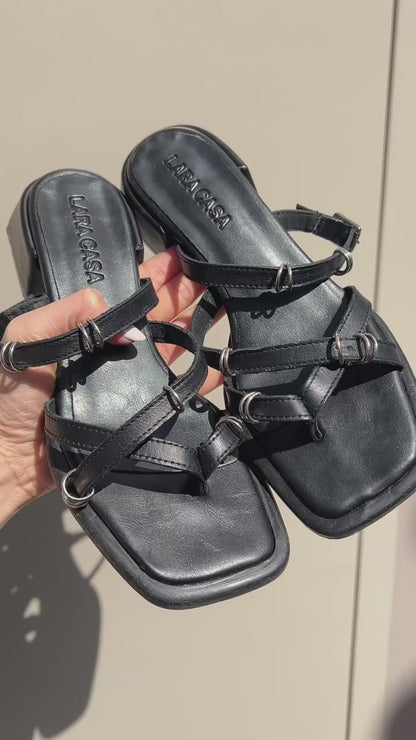 SANDALIA AMALFI NEGRO